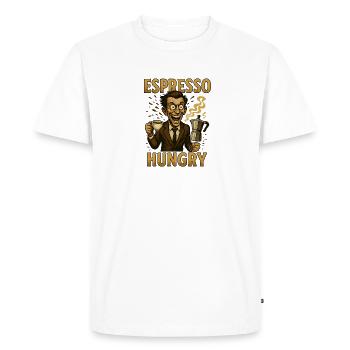 Espresso Hunger - Men's Premium Organic T-Shirt - white - Front - Nico (187cm)