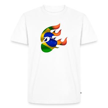 Drapeau du Brésil - Brésil - Ninja - T-shirt Premium bio Homme - blanc - Devant - Nico (187cm)