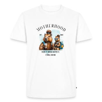 Chill Mom 2026 – Ne Pas Toucher à une Chill Mom - T-shirt Premium bio Homme - blanc - Devant - Nico (187cm)