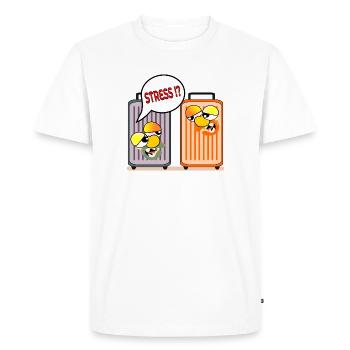 VALISE DE VACANCES STRESS VACANCES - T-shirt Premium bio Homme - blanc - Devant - Nico (187cm)
