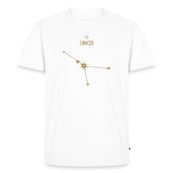 Cancer Zodiac Sign Star Constellation Golden Tones - Men's Premium Organic T-Shirt - white - Front - Nico (187cm)