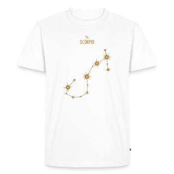 Scorpio Zodiac Sign Star Constellation Golden Tone - Men's Premium Organic T-Shirt - white - Front - Nico (187cm)