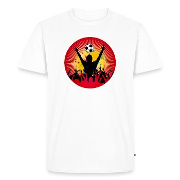 Football fan power – une atmosphère pure dans le stade - T-shirt Premium bio Homme - blanc - Devant - Nico (187cm)