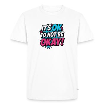 C’est normal de ne pas aller bien – Chemise Pop Art Santé mentale - T-shirt Premium bio Homme - blanc - Devant - Nico (187cm)