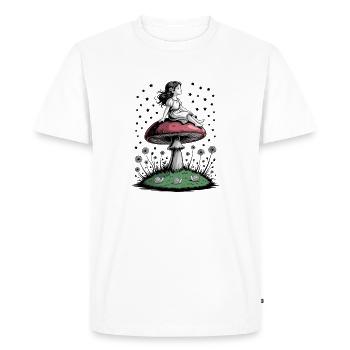 Girl Mushroom Woodland Fairy Star Spell - Men's Premium Organic T-Shirt - white - Front - Nico (187cm)