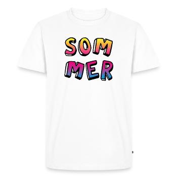 Summer Colorful Comic Style Gradient Fun Camp - Men's Premium Organic T-Shirt - white - Front - Nico (187cm)