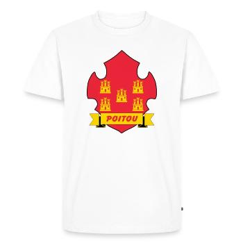 Poitou - T-shirt Premium bio Homme - blanc - Devant - Nico (187cm)