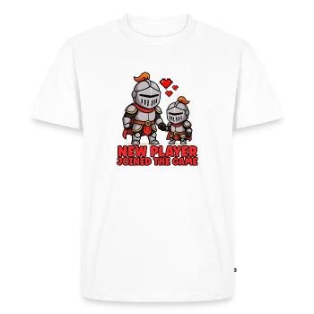 NEW PLAYER JOINED THE GAME - Humour Papa Gamer - T-shirt Premium bio Homme - blanc - Devant - Nico (187cm)