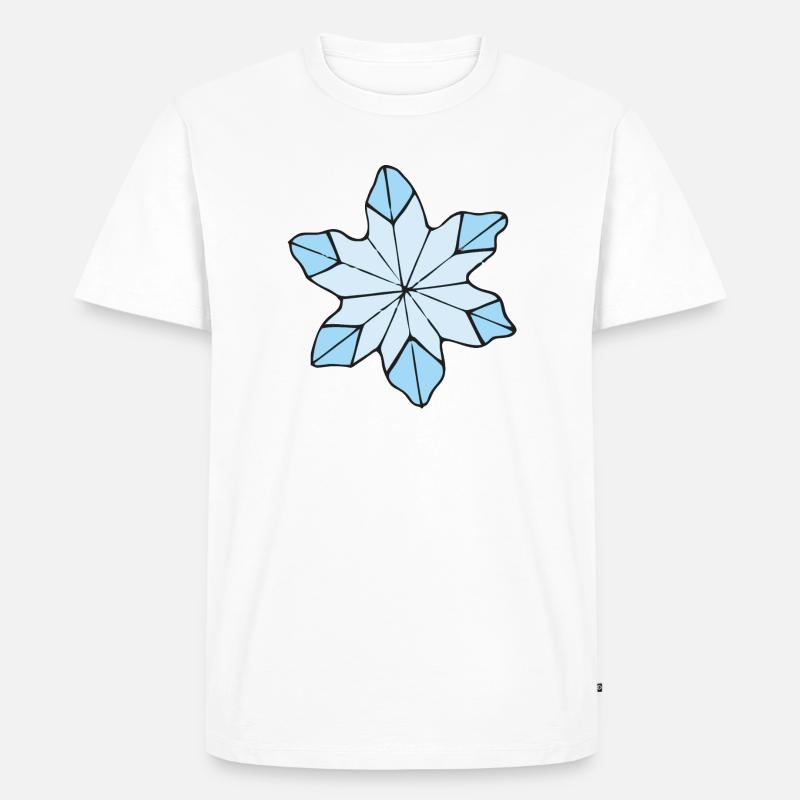 Stilvolle Blaue Eisblume design - Männer Premium Bio T-Shirt - Weiß
