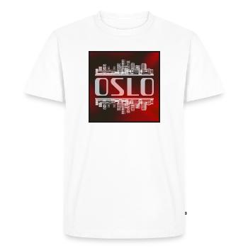 Image miroir de la ligne d’horizon d’Oslo – Norway Architecture - T-shirt Premium bio Homme - blanc - Devant - Nico (187cm)