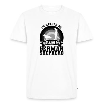 German Shepherd Owner Saying - Men's Premium Organic T-Shirt - white - Front - Nico (187cm)