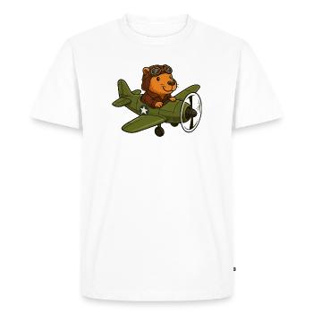 Flying Beaver Pilot in Plane - Men's Premium Organic T-Shirt - white - Front - Nico (187cm)