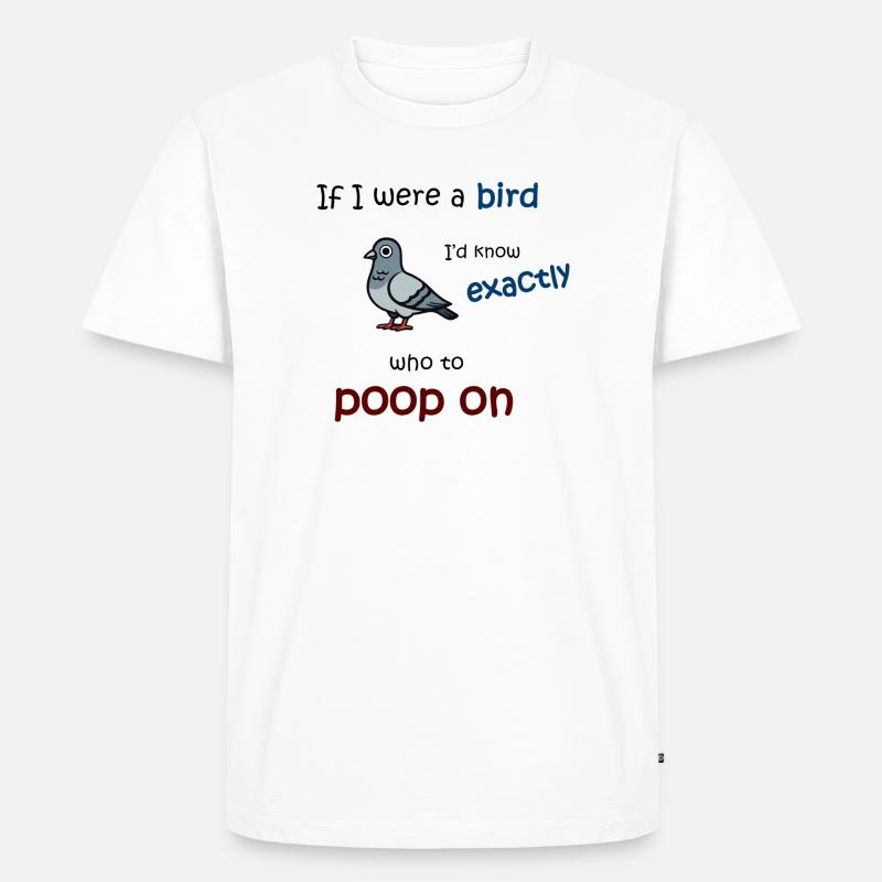 Vogelmodus an - Männer Premium Bio T-Shirt - Weiß