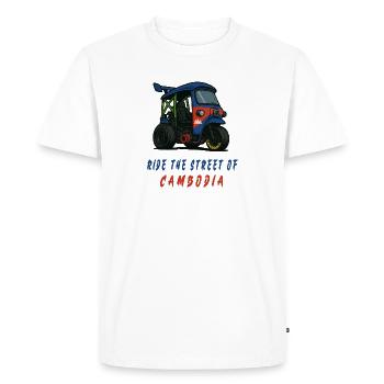 Cambodge Tuk-Tuk Racing - T-shirt Premium bio Homme - blanc - Devant - Nico (187cm)