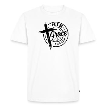 His Grace Is Enough Christian Cross - Men's Premium Organic T-Shirt - white - Front - Nico (187cm)