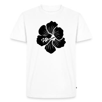 Hibiscus Flower – Symbol Icon (SVG) Colours - Men's Premium Organic T-Shirt - white - Front - Nico (187cm)