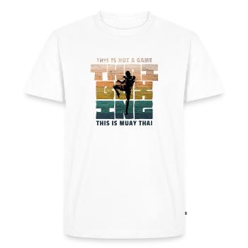 Thai Boxing, Thai Boxing, Thai Boxing - Men's Premium Organic T-Shirt - white - Front - Nico (187cm)