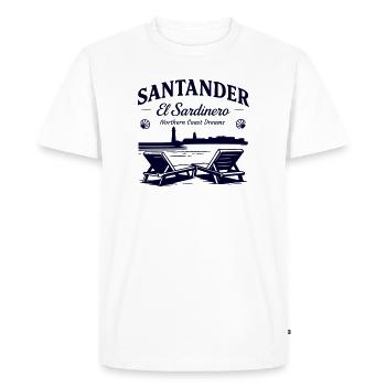 Santander El Sardinero Beach -Northern Coast Dream - Men's Premium Organic T-Shirt - white - Front - Nico (187cm)