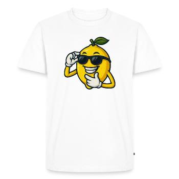 Cool Cartoon Citron avec des lunettes de soleil Drôle - T-shirt Premium bio Homme - blanc - Devant - Nico (187cm)