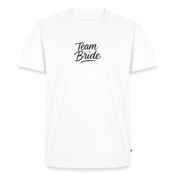 Lettering for the wedding outfit, bachelor party - Men's Premium Organic T-Shirt - white - Front - Nico (187cm)