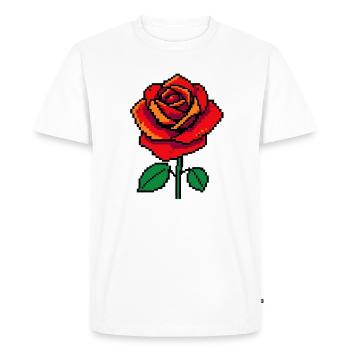 Rose Pixel - Men's Premium Organic T-Shirt - white - Front - Nico (187cm)