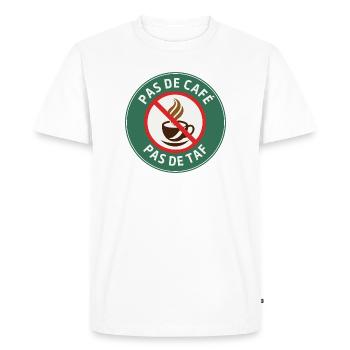 No coffee, no work – Humour Matin - Men's Premium Organic T-Shirt - white - Front - Nico (187cm)