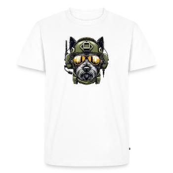 Terrier écossais Conception militaire - T-shirt Premium bio Homme - blanc - Devant - Nico (187cm)