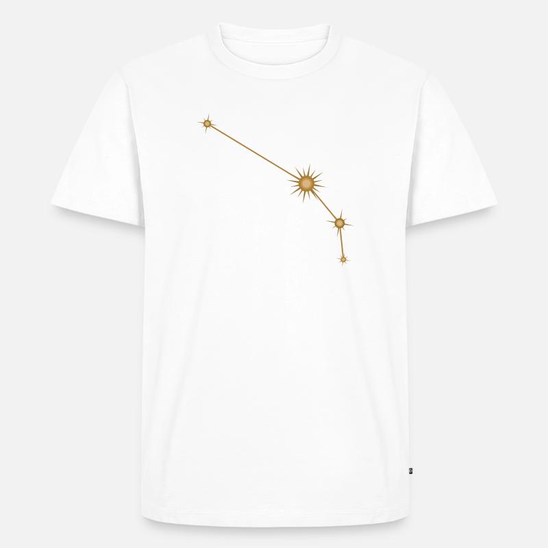 Stern Konstellation Widder Sternzeichen Sternzeichen Golden - Männer Premium Bio T-Shirt - Weiß