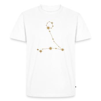 Star Constellation Pisces Zodiac Birth Sign Golden - Men's Premium Organic T-Shirt - white - Front - Nico (187cm)