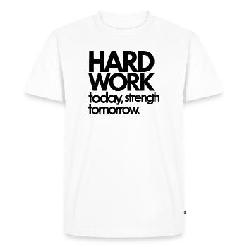 motif géométrique abstrait sur fond sombre - T-shirt Premium bio Homme - blanc - Devant - Nico (187cm)