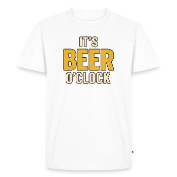 It's Beer O'Clock - Men's Premium Organic T-Shirt - white - Front - Nico (187cm)
