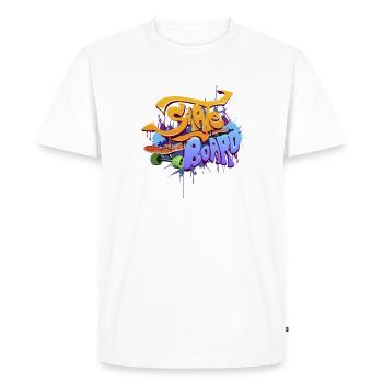Conception de planche de skate graffiti - T-shirt Premium bio Homme - blanc - Devant - Nico (187cm)