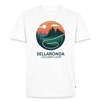 Sellaronda Dolomiti Loop Radsport Kunst - Männer Premium Bio T-Shirt - Weiß - Vorne - Nico (187cm)