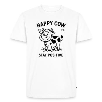 Vache heureuse - T-shirt Premium bio Homme - blanc - Devant - Nico (187cm)