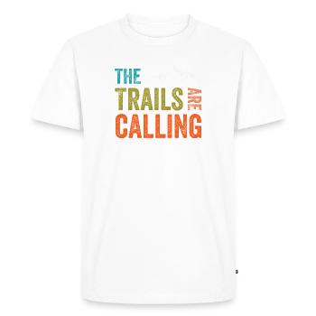 Les sentiers vous appellent - T-shirt Premium bio Homme - blanc - Devant - Nico (187cm)