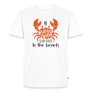 Si Crabby Renvoyez à la plage Typographie Crabe - T-shirt Premium bio Homme - blanc - Devant - Nico (187cm)