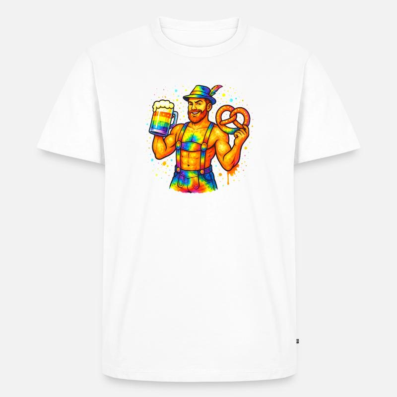 pride bavarian - Männer Premium Bio T-Shirt - Weiß