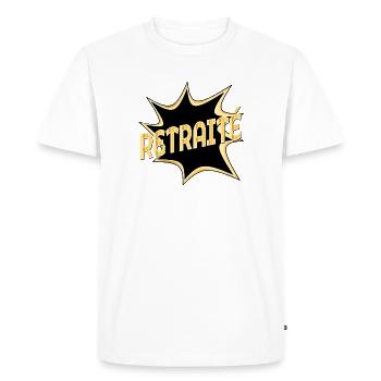 CADEAUX DE RETRAITE 2026 - ADIEU RETRAITÉ - T-shirt Premium bio Homme - blanc - Devant - Nico (187cm)