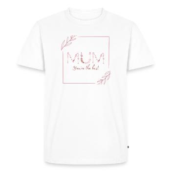 Dicton de la fille d’une mère aimante - T-shirt Premium bio Homme - blanc - Devant - Nico (187cm)