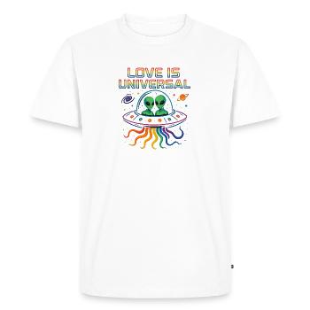 L’amour est universel - T-shirt Premium bio Homme - blanc - Devant - Nico (187cm)