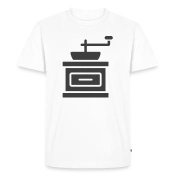 Icône du logo du moulin à café vintage - T-shirt Premium bio Homme - blanc - Devant - Nico (187cm)