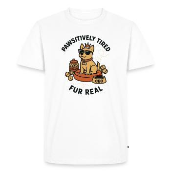 Dogboss avec lunettes de soleil et couronne - T-shirt Premium bio Homme - blanc - Devant - Nico (187cm)