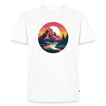 Mountains at dusk on nature reserve - Men's Premium Organic T-Shirt - white - Front - Nico (187cm)