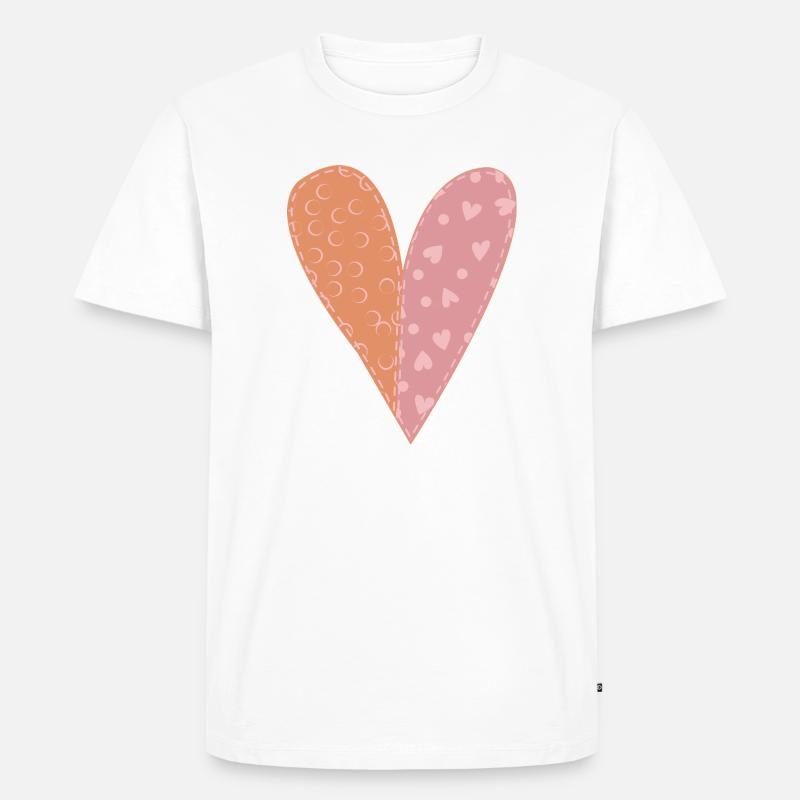 Patchwork Herz Nr. 7 - Männer Premium Bio T-Shirt - Weiß
