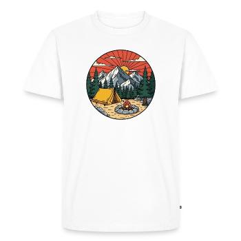Ecological Mountain Campsite - Men's Premium Organic T-Shirt - white - Front - Nico (187cm)