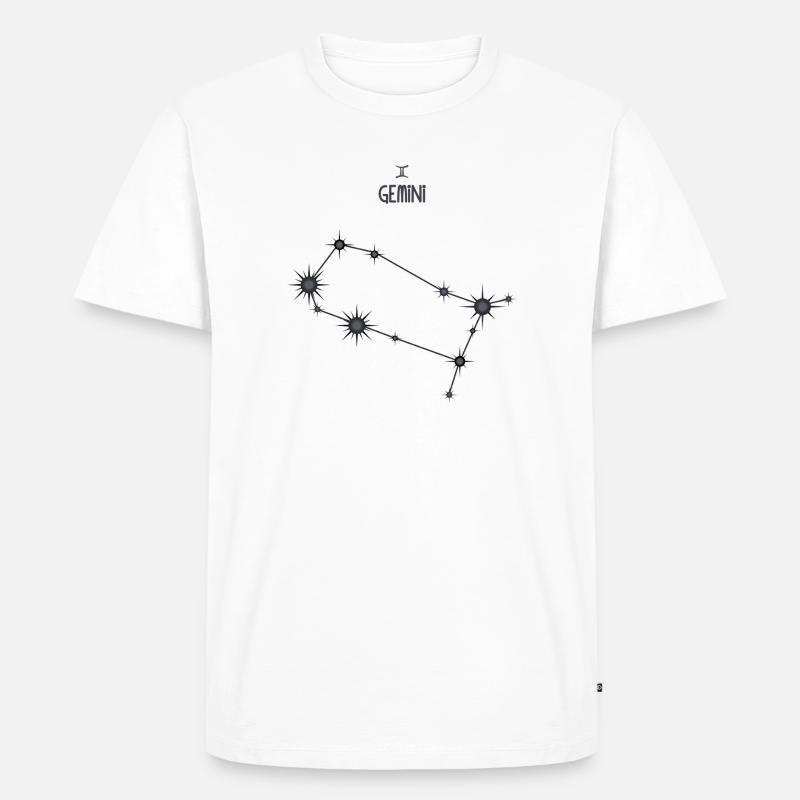 Zwillinge Sternzeichen Sternbild Schwarz & Grau - Männer Premium Bio T-Shirt - Weiß