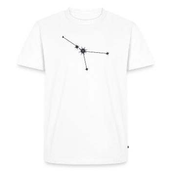 Cancer Star Constellation Zodiac Sign Black & Gray - Men's Premium Organic T-Shirt - white - Front - Nico (187cm)