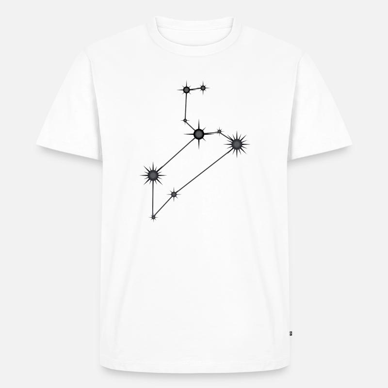 Löwe Sternbild Sternzeichen Schwarz & Grau - Männer Premium Bio T-Shirt - Weiß