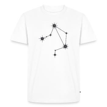 Libra Star Constellation Zodiac Sign Black & Gray - Men's Premium Organic T-Shirt - white - Front - Nico (187cm)