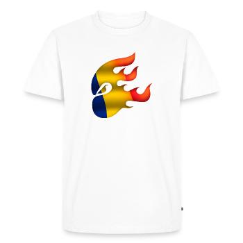 Drapeau de la Roumanie - Roumanie - Ninja - T-shirt Premium bio Homme - blanc - Devant - Nico (187cm)